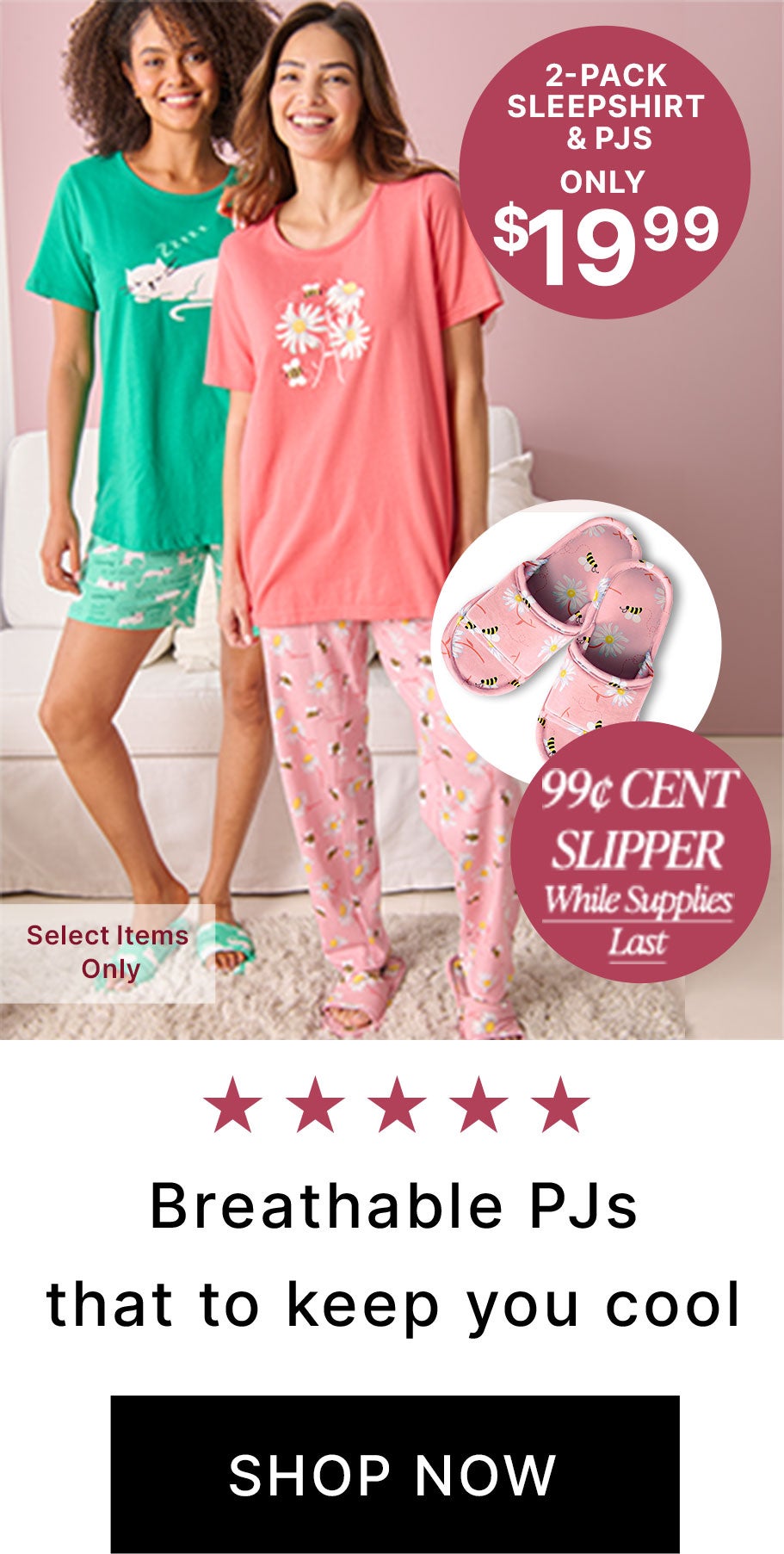 Sleepshirt and Pajamas Shop Now